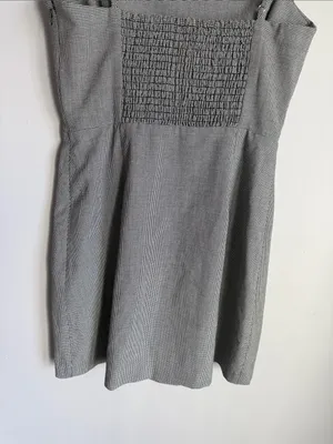 Aritzia Wilfred Classic 90s Spaghetti Straps Mini Dress - Black White - US 8 thumbnail 8