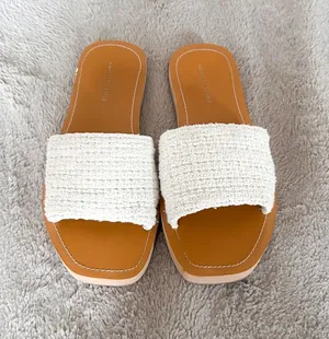 American Eagle White Woven Slides thumbnail 1