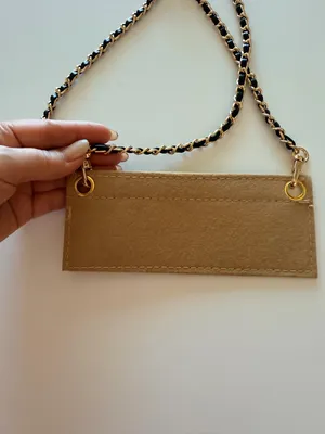 Metal chain and insert for bags/wallets to convert as a crossbody, adjustable thumbnail 5