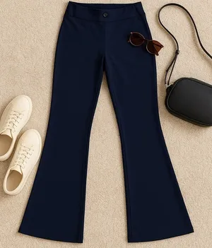 Yogipace XS Tall Navy Sporty Flare Yoga Pants Pull-On Stretchy Back Pockets thumbnail 1