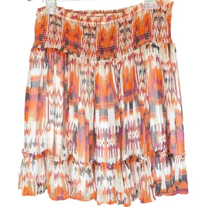 Anthropologie Orange and Brown‎ Abstract Mini Skirt Sz L thumbnail 5