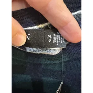 Lauren Ralph Lauren Women Black Watch Plaid Green Sweater Beaded Crest Size PXL thumbnail 9