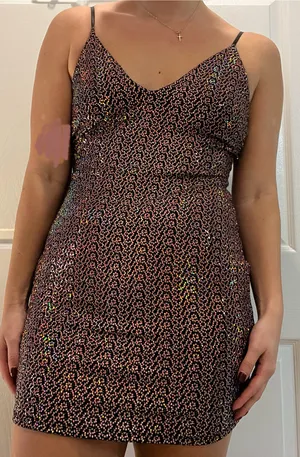 Boutique Pink Sequin Mini Dress Size M thumbnail 1