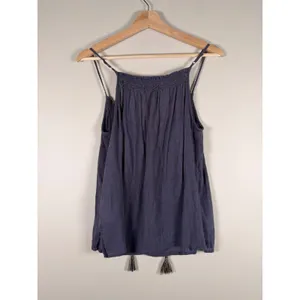 Denim‎ & Supply Ralph Lauren Purple Embroidered Boho Tassel Camisole Top Small thumbnail 5