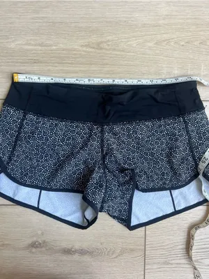 LULULEMON Run Times Shorts Miss Mosaic Black Size 6 thumbnail 13