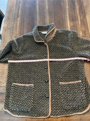 Orvis Tweed-Style Bouclé Jacket with Tan Trim XL thumbnail 7