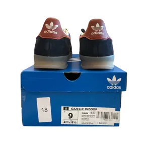 Adidas Gazelle Indoor "Legend Ink" Men's Running Sneakers Size 9 Black Red NWB thumbnail 2