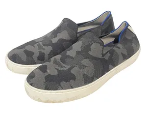 ROTHY'S 'The Sneaker' Size 10.5 Black‎ & Gray Camo Knit Slip On Flats thumbnail 1