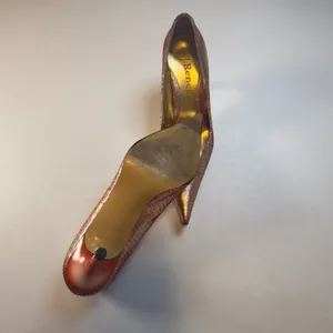 J. Renee Bolero Pumps 7.5 Womens Gold Red Metallic Snakeskin Pointed Toe Heels thumbnail 8