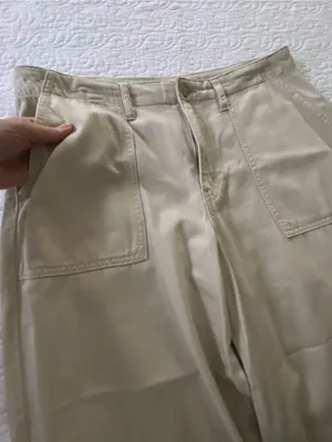 Time and Tru Wide-Leg High Waisted Pants in Beige Size 10 thumbnail 7
