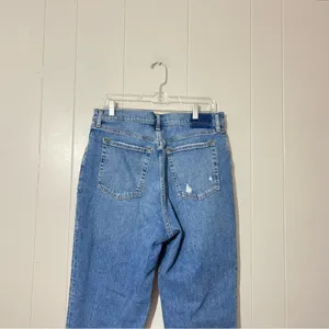 Abercrombie & Fitch The ’90s Criss Cross Ultra High Rise Slim Straight Jeans 32 thumbnail 6