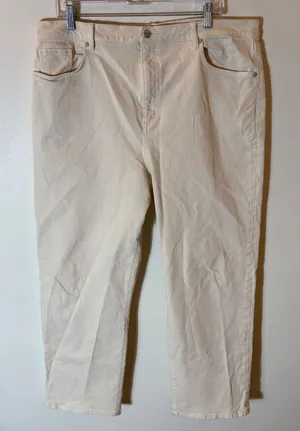 LOFT The‎ Slim Cropped Jeans in Off White Size 34/18 thumbnail 1