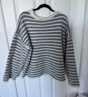 Davi & Dani Striped Oversized Sweater thumbnail 1