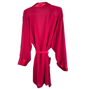 Gold label Victoria’s Secret robe fuchsia paisley floral sheer vintage medium thumbnail 7