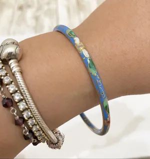Vintage Cloisonné Skinny Bangle Bracelet thumbnail 2