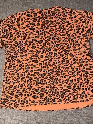 Mazik Orange Leopard Print Top Size M thumbnail 3