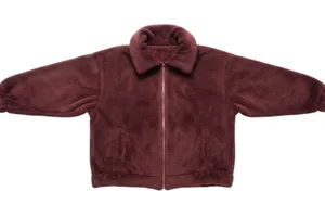 Old Navy Fleece Jacket Women Small Burgundy Teddy Full Zip Mock Neck Outerwear thumbnail 1