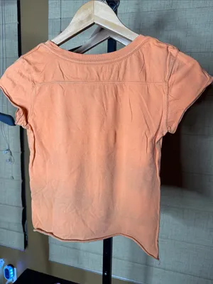 Free People We The Free Protagonist Crop Cap Sleeve Tee XS Peach Ombré Raw Hem thumbnail 6