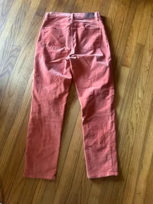 Madewell Perfect Vintage Straight Corduroy Jeans 28T Rust Orange Classic Fit thumbnail 5