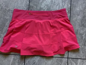 Lululemon Women Pink Athletic Tennis Golf Skirt Ruffle Back Size 6 Activewear thumbnail 1