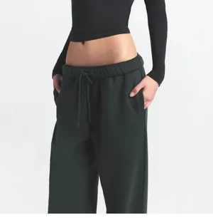 Skims Cotton Fleece Classic Straight Leg Sweatpants - Spruce, Size small NWT thumbnail 3