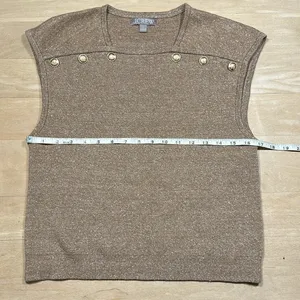 J.Crew Sweater Shell with Buttons in Merino-Linen Blend Sz L thumbnail 8