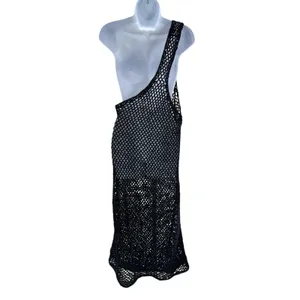 Free People Beach Swim Cover Catch Me‎ Fauxchet Midi Dress Crochet Large NWT thumbnail 5