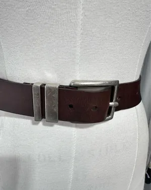 Levi's Rugged Dark Brown Leather Belt Sz 40 Brushed Nickel Western Vintage thumbnail 9
