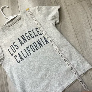 Brandy Melville Tshirt los angeles california thick cotton womens Gray one size thumbnail 4