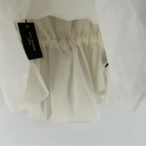 Max Studio Lightweight‎ Gauzy Layered Ruffle Sleeveless Peplum Top Feminine thumbnail 5