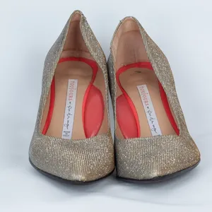 Toujours by Pas de‎ Rouge Metallic Gold Glitter Pumps Size 36.5 thumbnail 3