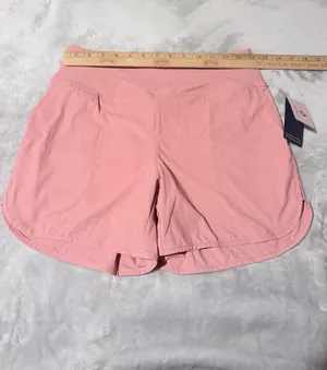 Hodo Sports Women’s Pink Solid Knit Lined Athletic Activewear Shorts Running thumbnail 7