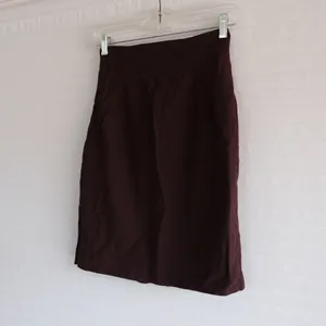 Chocolate Brown Vintage Wool Midi High Waisted Skirt thumbnail 2