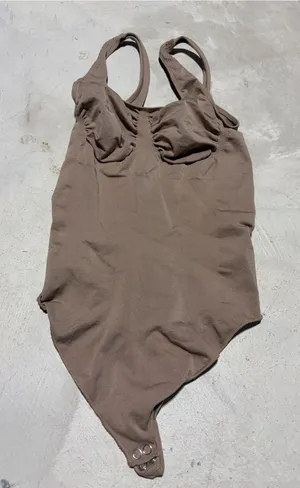 Yitty Ruched tank top bodysuit in Taupe XL/XXL thumbnail 1