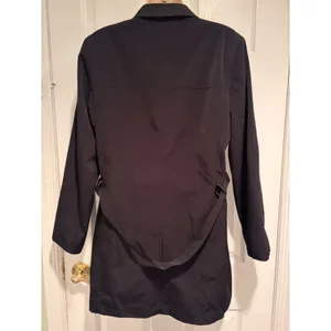 London Fog Black Trench Coat Women’s M Belt Rain Jacket Classic Chic Dark Gothic thumbnail 6