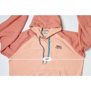Guess Heavyweight‎ Hooded Sweatshirt Hoodie Unisex Retails $118 Peach Colorblock thumbnail 6