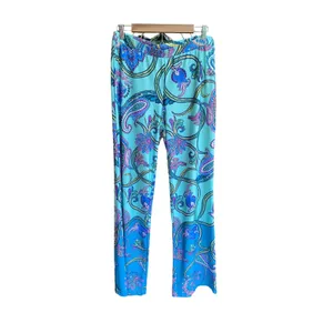 Spense colorful paisley comfort flowy pull on pants lounge boho festival Sz L thumbnail 4