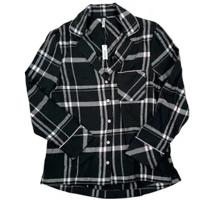 Soma Flannel Long‎ Sleeve Notch Collar Button Up Pajama Top Womens XS Aspen New thumbnail 1