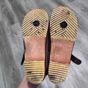 Anthropologie Suede Clog Shoes 36 Tan Brown Fall Autumn thumbnail 8