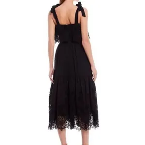 NWT Antonio Melani Black Eyelet Midi Dress 6 thumbnail 2