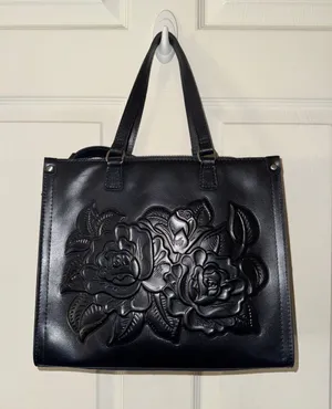 Patricia Nash Rose Tooled Leather Ava Tote Bag. NEW thumbnail 1