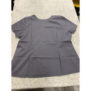 Landau CareFlex Womens Scrub Top 3XL Gray V-Neck Stretch Modern Fit 2Pocket NWOT thumbnail 4