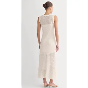 Everlane NWOT Lace Knit Maxi Sweater Dress W/Slip Bone Small Organic Cotton thumbnail 2