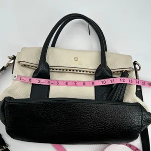 Kate Spade Southport Avenue Carmen Convertible Satchel Handbag Purse cream black thumbnail 7