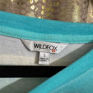 Wildfox Purple Aqua Striped Sleep Lounge Top Shorts 2 Piece Set Small NWT thumbnail 3