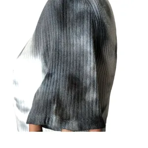 Brandy Melville Tie‎ Dye Crop Top Ribbed Blue Short Sleeve Women Size One Size thumbnail 6