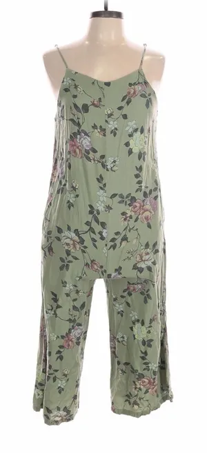 Mustard Seed Floral Green Overalls - C19-002 thumbnail 1