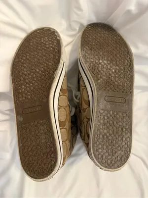 EUC Coach Bonney Shearling Brown and Tan Signature Monogram High Top thumbnail 7