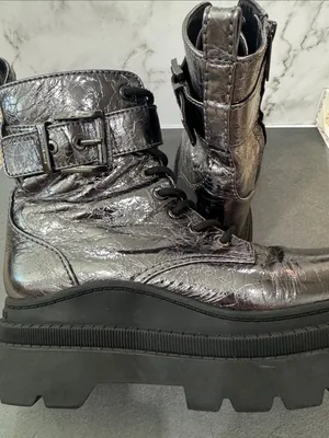 MK Colby Crackled Metallic Leather Combat Boot thumbnail 9