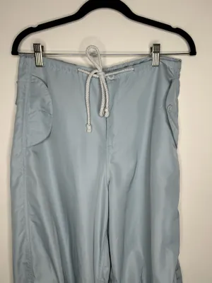 Edikted Rian Oversized Low Rise Light Blue Nylon Cargo Pants thumbnail 3